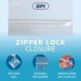 thumbnail image 4 of GPI 14” x 24” Reclosable Ziplock Bag 2 Mil Jumbo Clear Zipper Bags for Household & Packaging,1000-Pack, 4 of 5
