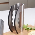 thumbnail image 4 of Chef Salad Chopper- Stainless Steel Rocker Knife for Lettuce & Vegetables, 4 of 5