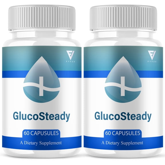 (2 Pack) Gluco Steady Wellness Support Supplement Pills, GlucoSteady (120 Capsules)