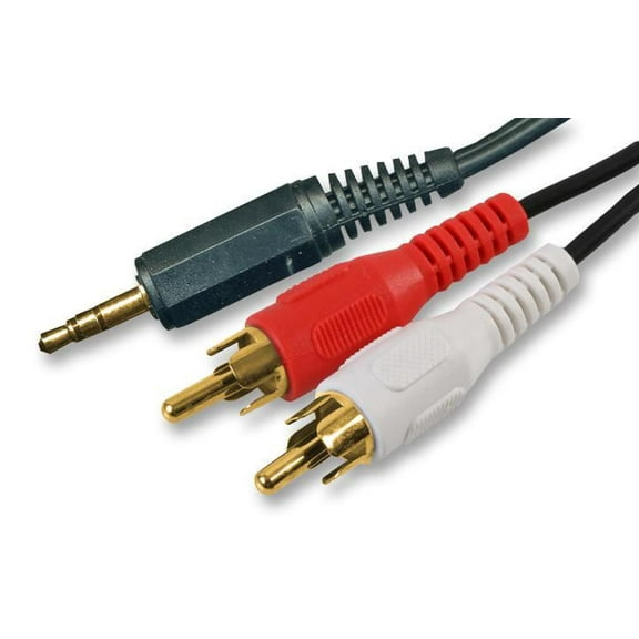 PRO SIGNAL - 3.5mm Stereo Jack Plug to 2x Phono (RCA) Plugs Lead, 1m Black