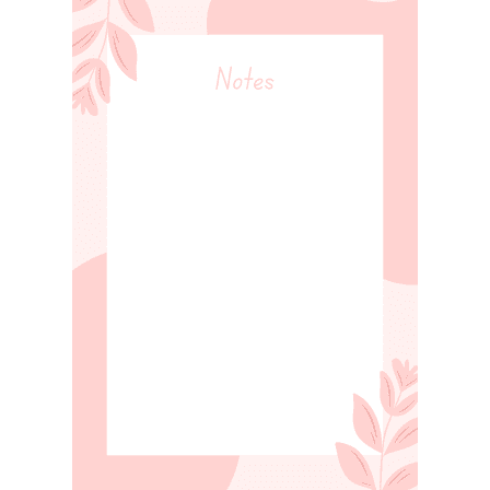 Pink Leaf Writing Pad, 4.25 x 5.5