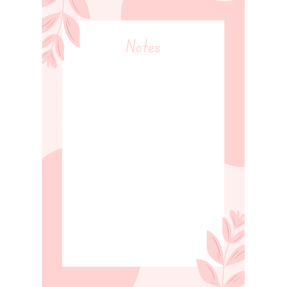 Pink Leaf Writing Pad, 4.25 x 5.5