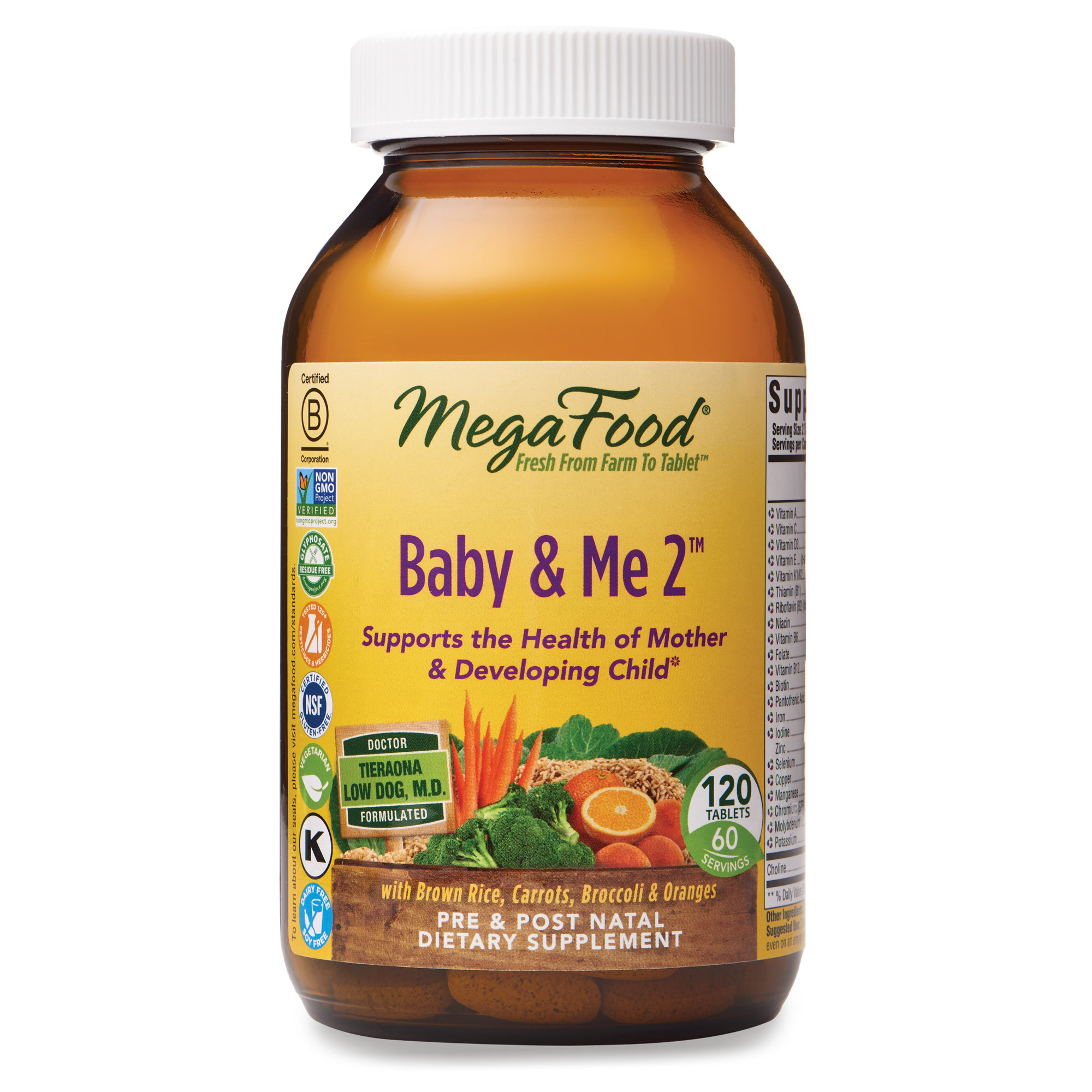 MegaFood Baby & Me 2 Prenatal and Postnatal Vitamin Dietary