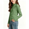 thumbnail image 7 of Acaics Girls' Long-Sleeve Layering T-Shirt: Solid-Color Modal Long-Sleeve Crew Neck Casual High-Neck Top, Ages 1–13, 7 of 7