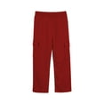 thumbnail image 5 of HAOTAGS Girls Elastic Waist Pants with Drawstring (4-13) Casual Solid Color Outdoor Sport Pants with Side Pockets Red Size 10 Years, 5 of 9