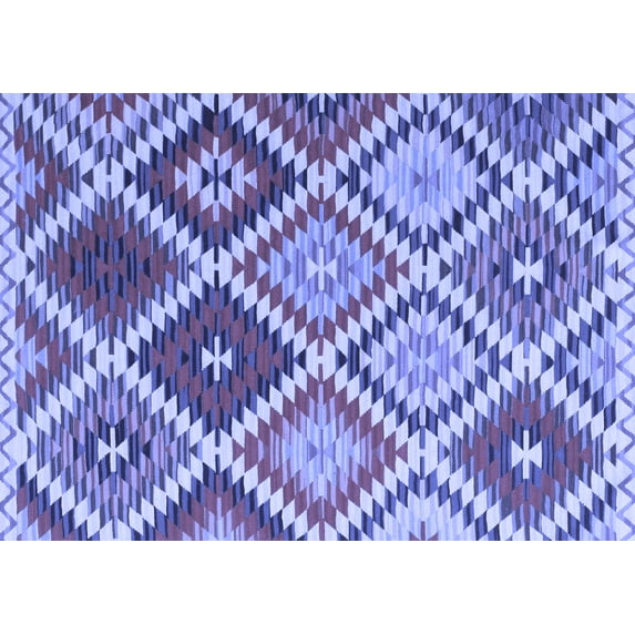 Ahgly Company Indoor Rectangle Southwestern Blue Country Area Rugs, 2' x 3'