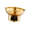thumbnail image 4 of DOLITY Marmite de Camping Extérieure en Acier Inoxydable Marmite Chaude Vaisselle de Table Casserole Thaï Sans Couvercle à Double Poignée pour Cuisson Maison Fête Pique-Nique Or m, 4 of 9