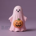 thumbnail image 2 of Halloween Pink Ghost Figurine Decor,Mini Cute Pink Statue with Pumpkin Holding, Decoration for Gift Props Tabletop Home Decorations, Perfect Halloween Gift Halloween-Themed Decorations, 2 of 7