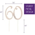 thumbnail image 3 of 60 Cake Topper for 60th Birthday or Anniversary Rose Gold Rhinestone Party Supplies & Decoration Ideas (Rose Gold), 3 of 5