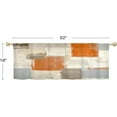 thumbnail image 2 of Orange Retro Valance Curtains for Living Room, Abstract Geometric Pattern Semi Sheer Kitchen Valances for Windows, Rod Pocket Short Window Treatment Decor, 52x18, 2 of 6
