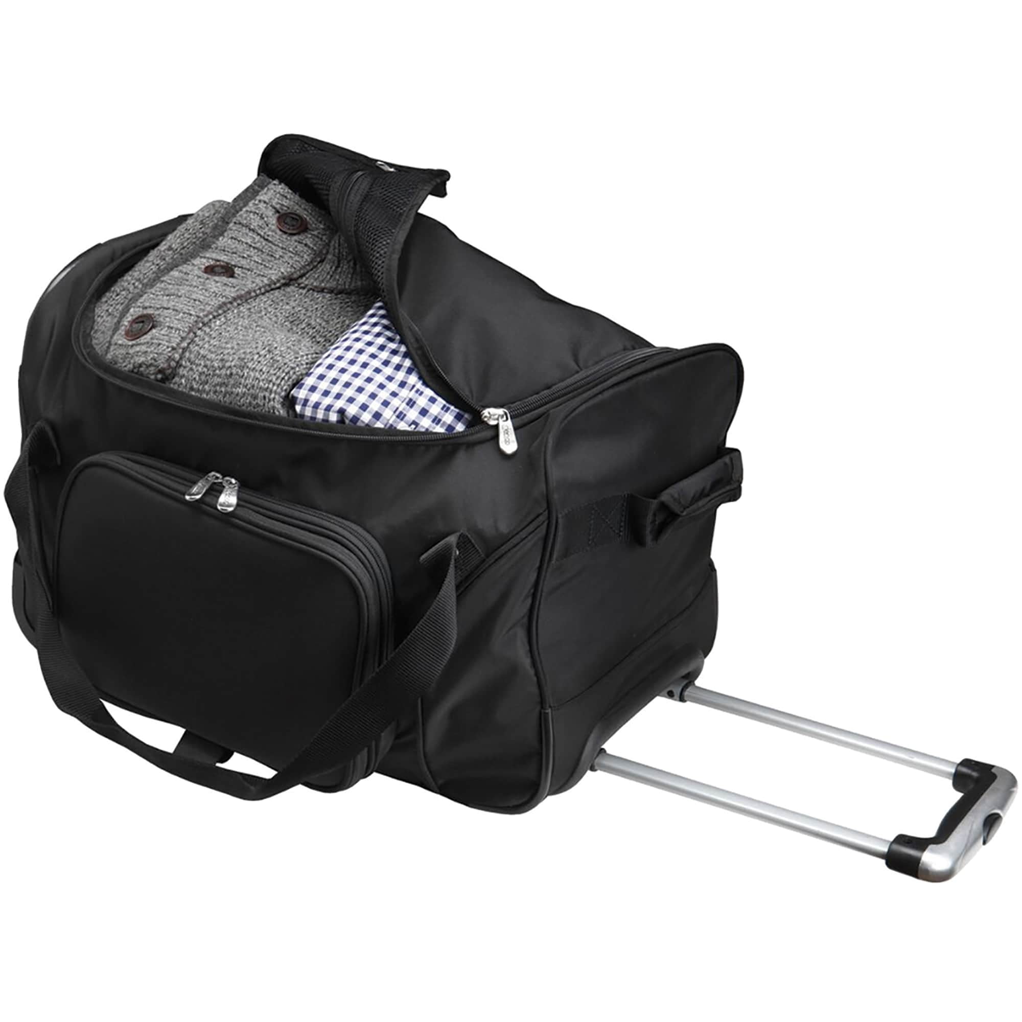 MOJO Black Harvard Crimson 22'' Wheeled Duffel Bag