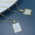 thumbnail image 5 of Virgin Mary Scapular Necklace,Mother God Virgin Mary Pearl Religious Faith Miraculous Medal Necklace,18k Gold Filled Chain, 5 of 7