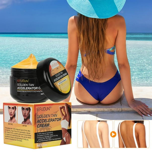 Crema bronceadora de playa para interiores y exteriores, 50ml, camas solares de bronceado para la piel, potente Gel de reparación para la salud y la belleza Fivean unisex