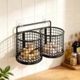thumbnail image 7 of No Drill Wall Mounted Storage Rack, Kitchen Ginger Garlic Storage Basket, Household Spice Jar Organizer, No Drill Wall Mounted Storage Rack, 7 of 7