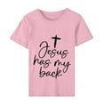 thumbnail image 4 of Kayannuo Womens Blouses Short Sleeve T Shirts for Women Valentine's Day Women's Easter Lettering Printed Round Neck Short Sleeved Top Short Sleeved Round Neck Top/shirt, 4 of 5