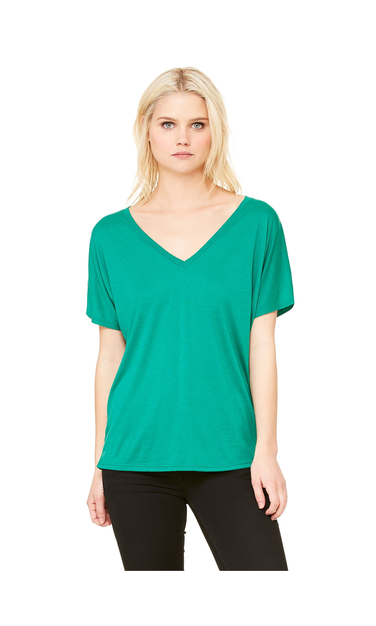 BELLA+CANVAS - Bella Canvas Women's Curved Bottom Slouchy Fit V-Neck T-Shirt, Style B8815