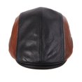 thumbnail image 4 of Man Hat Sheepskin Mens Winter Hats Patchwork Adjustable Male Beret Flat Cap ,Classic Design, 4 of 6