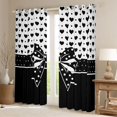 thumbnail image 2 of Manfei Ribbon Bowtie Blackout Curtains Set of 2 (38x54 Each),Pink Coquette Bow Living Room Curtains, 2 of 6