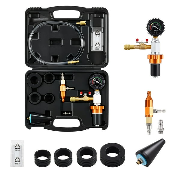 KFFKFF Radiator Vacuum Refill Kit, Automotive Cooling System Vacuum and Purge Tool with Gauge, Portable Coolant Filling Kit with Toolbox, Compatible with Most Cars, Vans, SUVs, and Trucks