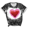 thumbnail image 1 of Plebaso T-Shirts de la Saint-Valentin pour Femmes Imprimé Cœur Tee Tops Décontracté Manches Courtes T-Shirts Femmes P-5TG, 1 of 7