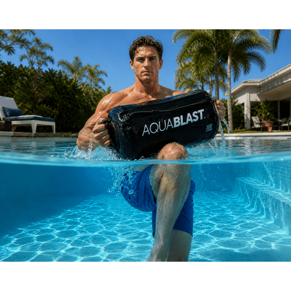 Aqua BLAST 25-Liter Portable Fitness & Punching Bag – Pool Workout Equipment for Swimming Pool – Low-Impact, Total-Body Exercise – Sets Up in Seconds
