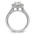 thumbnail image 2 of Solid 14k White Gold Ascher Halo Engagement Ring with CZ Cubic Zirconia Size 8.5, 2 of 8