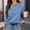 Blue, variant on Women's Sweat Polo Shirt V Neck Long Sleeve Textured Pullover Tops Casual Loose Fit Lightweight Fall Shirts Army Green S