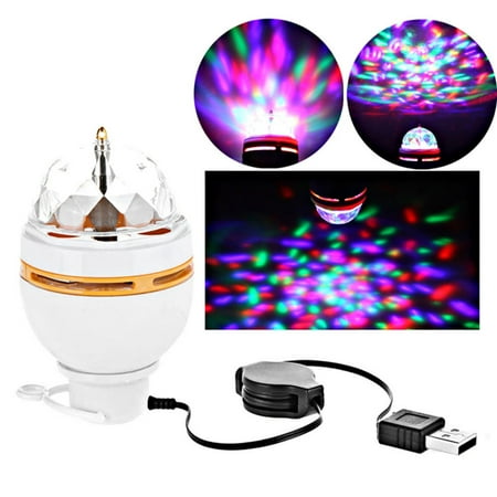 CoastaCloud Mini LED RGB Projector Stage Lighting Adjustment DJ Disco Party Club White with USB Interface