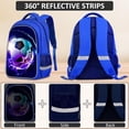 thumbnail image 3 of Juego de mochilas escolares TILYTADLY para niños, fútbol, 4 piezas, 17 pulgadas, 3 of 8
