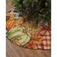thumbnail image 2 of Pumpkins Green Orange Fall Christmas Tree Skirt 48 Inches Large Christmas Skirt Tree, Thanksgiving Black Plaid Rustic Tree Skirt Christmas Decorations for Fireplace Party Holidays Indoor Outdoor, 2 of 7
