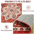 thumbnail image 3 of DweIke Traditional Vintage Overdyed Retro Accent Rug,Non-Slip Boho Ethnic Retro Non-Shedding & Easy Care Carpet for Living Room/Bedroom 4'x4'Red, 3 of 7