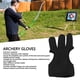thumbnail image 3 of Guantes De Tiro Con Arco, Profesionales, Ligeros, Ajustables, 3 Dedos, Guantes Con Lengüeta Para Tiro, Caza, Objetivo, 3 of 7