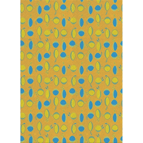 Ahgly Company Machine Washable Indoor Rectangle Transitional Yellow Area Rugs, 8' x 10'