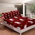 thumbnail image 3 of Christmas Sheets King Size, Cartoon Santa Claus Sheet Set Merry Christmas Bed Sheets Set, Cute Father Christmas Top Fitted Sheet with 2 Pillowcases, 3 of 6