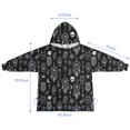 thumbnail image 7 of Black White Gothic Dreamcatcher Owl Skull Pattern Blanket Hoodies for Kids 6-13YR Oversize Wearable Blanket Hoodies for Boys Girls Teens, 7 of 7