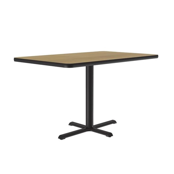 Correll SCT3048-16-98-16 30 x 48 in. Cross Base High Pressure Laminate Cafe & Breakroom Table with Stamped Steel Base - Fusion Maple - Rectangle