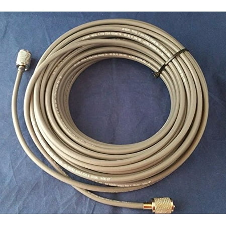 TRUE AMERICAN CABLE 100 Ft Rg8x 95% Shielded Coax Cable with Hand Soldered and Tested PL259 Connectors for Cb / Ham / Scanner Radio USA
