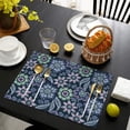thumbnail image 3 of Pioneer Flower Floral Print Pattern Summer Placemats Table Placemats Set Of 6-Linen Kitchen Washable Placemats Table Mats 12x18 Inch Non-Slip Heat Resistant, 3 of 5