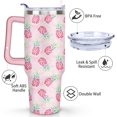 thumbnail image 3 of 40oz Tropical Pineapple Pattern Stainless Steel Flip Straw Tumbler Spill Proof Travel Cup Double Wall Vacuum Insulated Coffee Mug with Top Handle, 3 of 6
