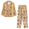 thumbnail image 2 of DISNIMO Capybara Orange Printed Women's 2 Piece Pajama Sets Long Sleeve Button Down Sleepwear with Long Pajama Pants Loose Fit Nightwear Soft V Neck Pajama Outfits, 4XL, 2 of 7