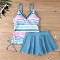 thumbnail image 2 of WTOBBY Women's Ruffled Skirt Bikini Set Two-Piece Swimsuit Adjustable Straps Sexy Beachwear for Summer Poolside Vacation,Light Blue 4XL, 2 of 4