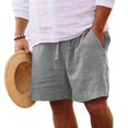 thumbnail image 1 of New Mens Cotton Solid Color Short Lightweight Gym Pants Linen Beach Shorts Men Jogging Sport Large Short Homme, 1 of 2