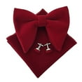 thumbnail image 1 of Velvet Bow Tie For Classic Solid Color Retro Korean Style Formal Wear For Weddings And Events Tie Accessory For Gentlemen 2PCS, 1 of 3