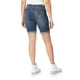 thumbnail image 2 of WallFlower Women's Luscious Curvy Denim Bermuda Shorts Mid-Rise Bling Insta Stretch Juniors, 2 of 6