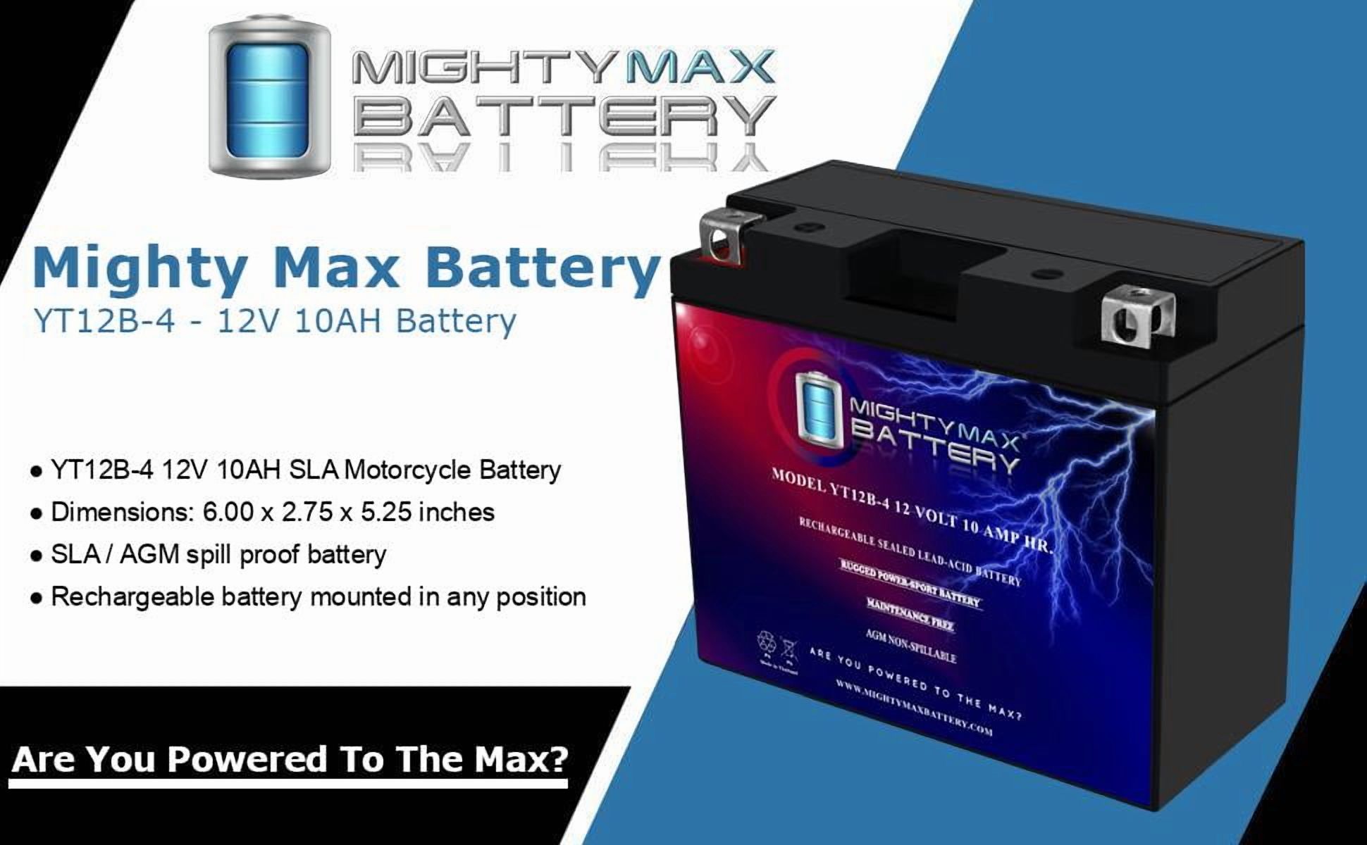 YT12B-4 SLA 12V 10Ah Battery for 2004-2005 Kawasaki ZX1000 Ninja