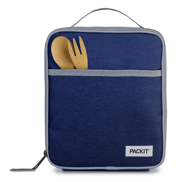 PackIt Freezable Upright Lunch Box, Large, Dusty Navy & Gray photo 7