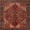 thumbnail image 1 of Ahgly Company Machine Washable Indoor Square Traditional Gold Brown Area Rugs, 6' Square, 1 of 7