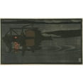 thumbnail image 2 of Eric O. W. Ehrström 14x10 Gold Ornate Wood Frame and Double Matted Museum Art Print Titled - Raft of Logs on a Lake at Night (1909), 2 of 4