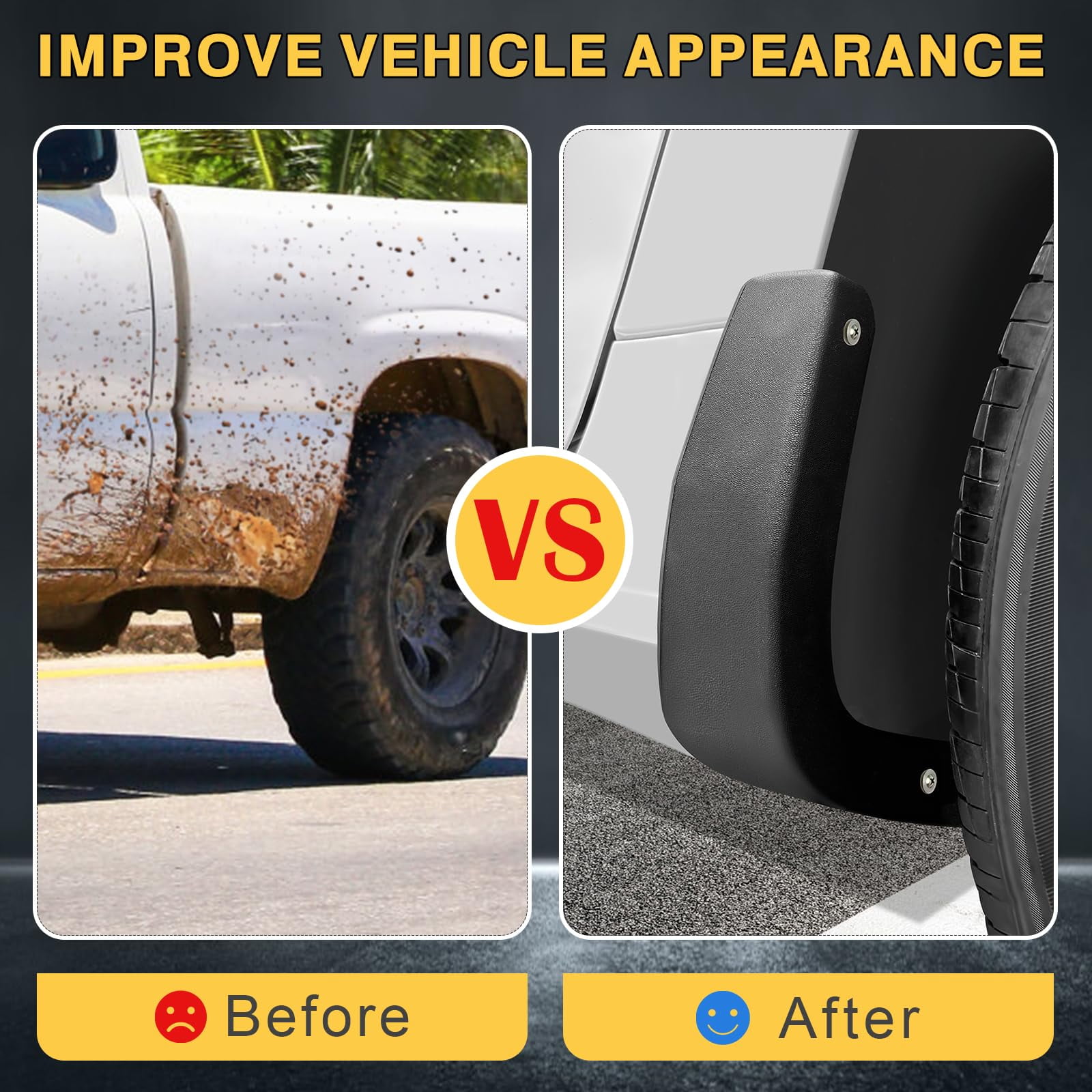 Mud Flap Delete for 2019-2025 Chevy Silverado 1500-13002 Mud Guards Compatible with Chevrolet Silverado 1500 Accessories Front & Rear Mudflap Replacement Kit