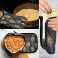 thumbnail image 5 of Yayeee Oven Mitts and Pot Holder Set of 4 Heat Resistant Kitchen Gloves Baking Hot Pad, Peacock Feathers Pattern, 5 of 5